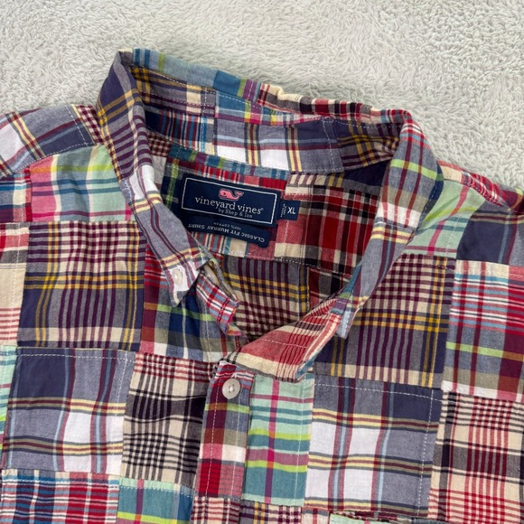 Vineyard Vines Other - Vineyard Vines XL Classic Fit Murray Shirt Patchwork Plaid Short Sleeve Preppy